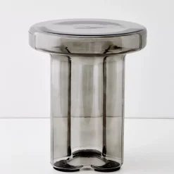 GigiandTom Glass Side Table Grey