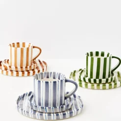 GigiandTom Mugs & Teacups*Hand Painted Coffee Cup And Plate Green