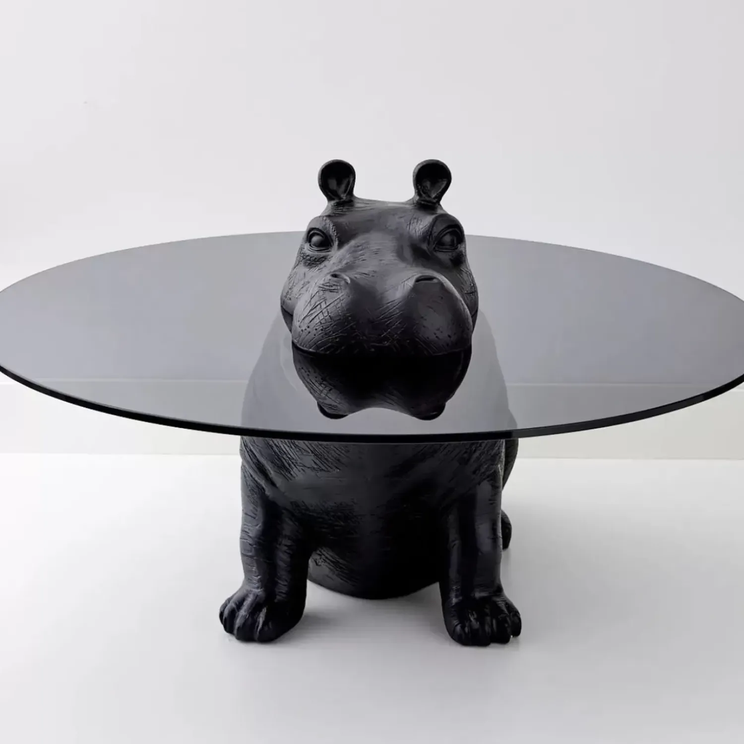 GigiandTom Hippo Glass Coffee Table Black