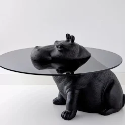 GigiandTom Hippo Glass Coffee Table Black