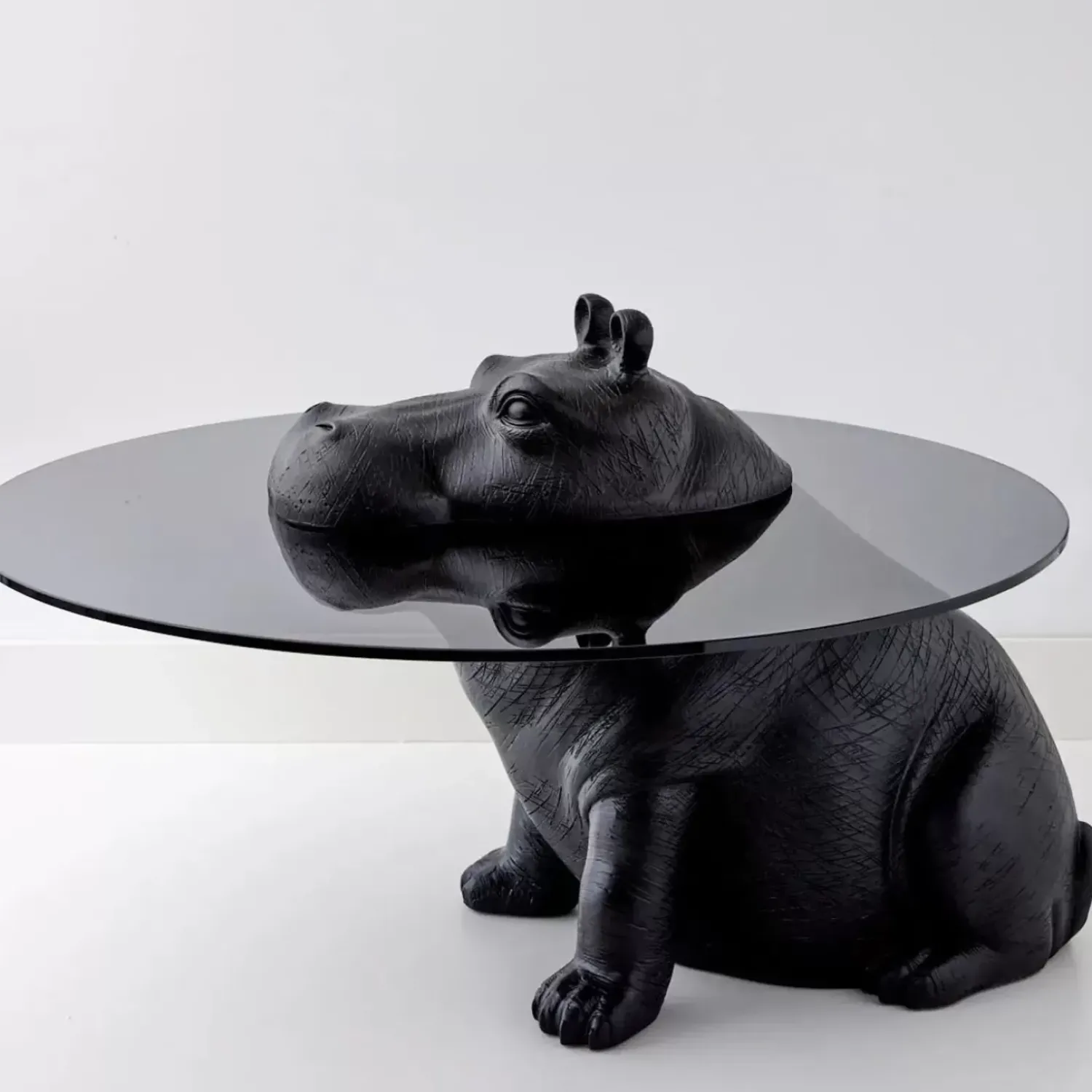 GigiandTom Hippo Glass Coffee Table Black