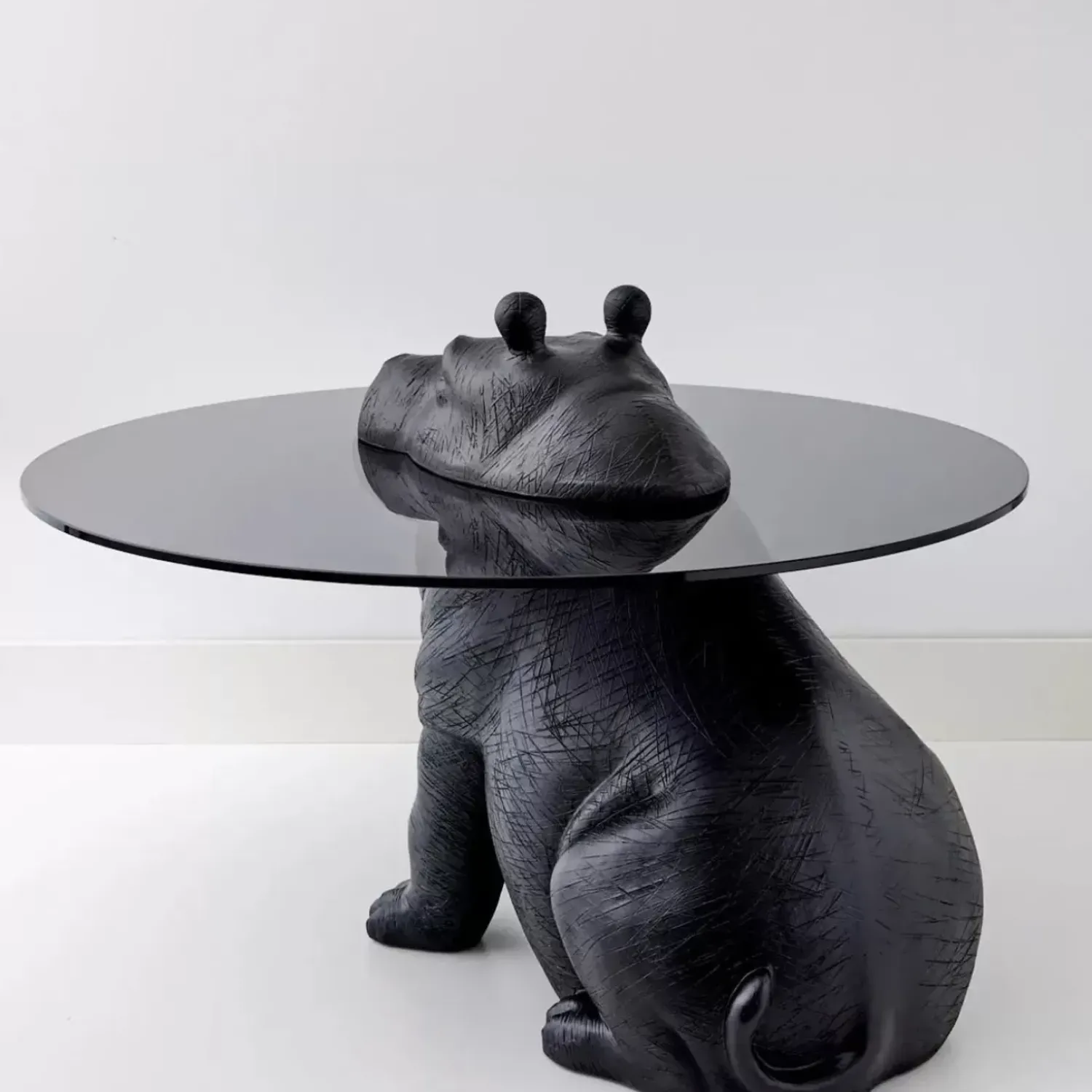 GigiandTom Hippo Glass Coffee Table Black