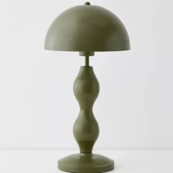 GigiandTom Hourglass Metal Table Lamp Olive