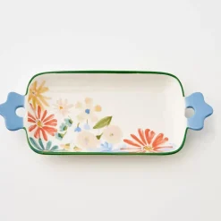 GigiandTom Serveware*In Bloom Ceramic Serving Tray Blue