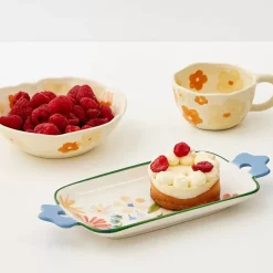 GigiandTom Serveware*In Bloom Ceramic Serving Tray Blue