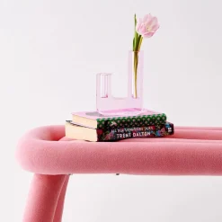 GigiandTom Infinity Crystal Cut Coloured Vase Pink