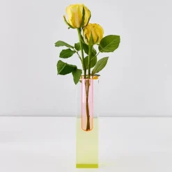 GigiandTom Vases*Kaleidoscope Ombre Acrylic Vase Yellow/Pink