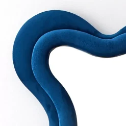 GigiandTom Kinked Wavy Velvet Full Length Mirror Blue
