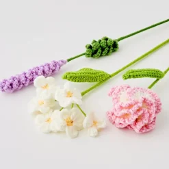 GigiandTom Vases*Lavender Hand Knitted Crochet Flower Purple