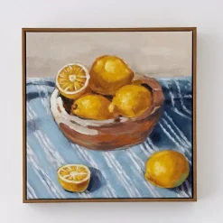 GigiandTom Lemon Bowl Framed Canvas Oil Painting