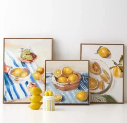 GigiandTom Lemon Bowl Framed Canvas Oil Painting