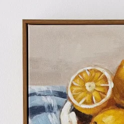 GigiandTom Lemon Bowl Framed Canvas Oil Painting