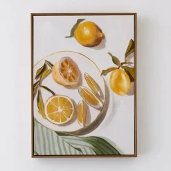 GigiandTom Lemon Slices Framed Canvas Oil Painting