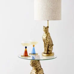 GigiandTom Leon Leopard Resin Table Lamp Gold