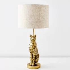 GigiandTom Leon Leopard Resin Table Lamp Gold