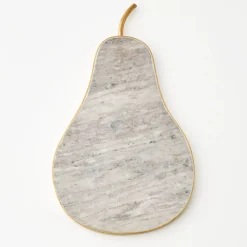 GigiandTom Lux Pear Marble & Brass Charcuterie Board