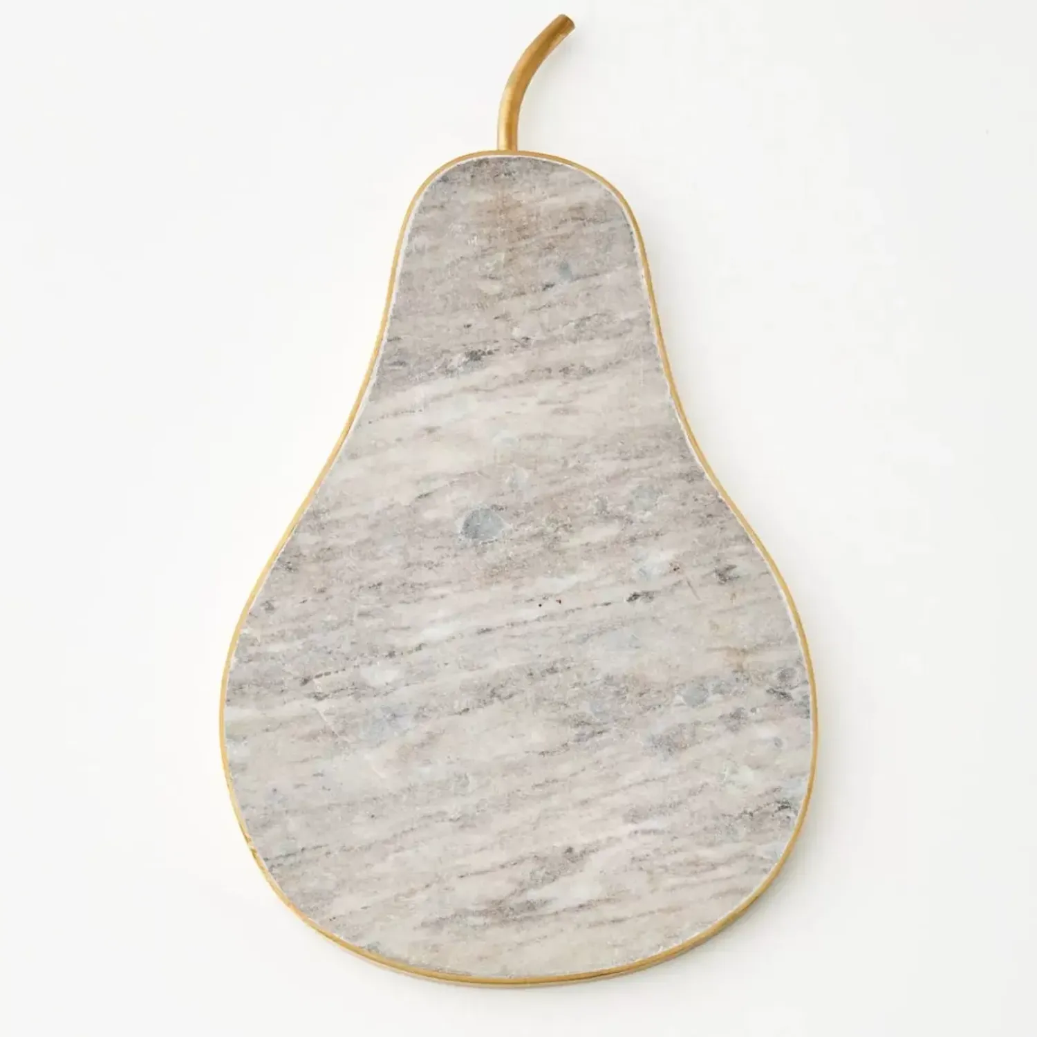 GigiandTom Lux Pear Marble & Brass Charcuterie Board