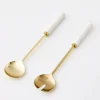 GigiandTom Luxe Marble/Gold Salad Server Set
