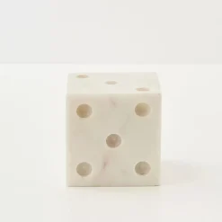 GigiandTom Marble Dice Sculpture White
