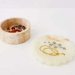 GigiandTom Marble Scallop Decorative Tray Beige