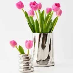GigiandTom Mercury Metal Vase Silver