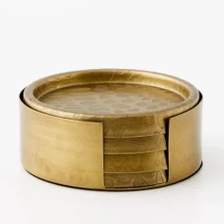 GigiandTom Tableware*Metal Coasters 4 Pack Gold