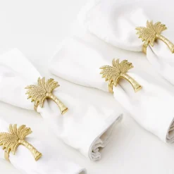 GigiandTom Miami Metal Napkin Rings Gold
