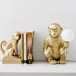 GigiandTom Monkey Resin Bookend Duo Gold