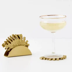 GigiandTom Tableware*Monstera Metal Coaster Set Gold