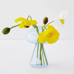 GigiandTom Mushroom Bud Glass Vase Blue