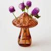 GigiandTom Mushroom Coloured Glass Vase Amber