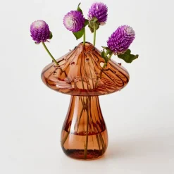 GigiandTom Mushroom Coloured Glass Vase Amber