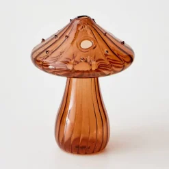 GigiandTom Mushroom Coloured Glass Vase Amber
