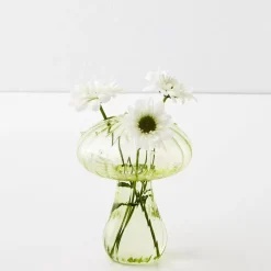 GigiandTom Vases*Mushroom Coloured Glass Vase Green