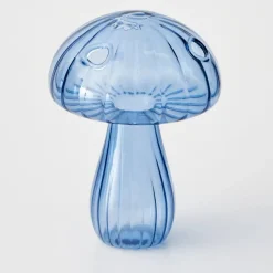 GigiandTom Vases*Mushroom Coloured Glass Vase Blue