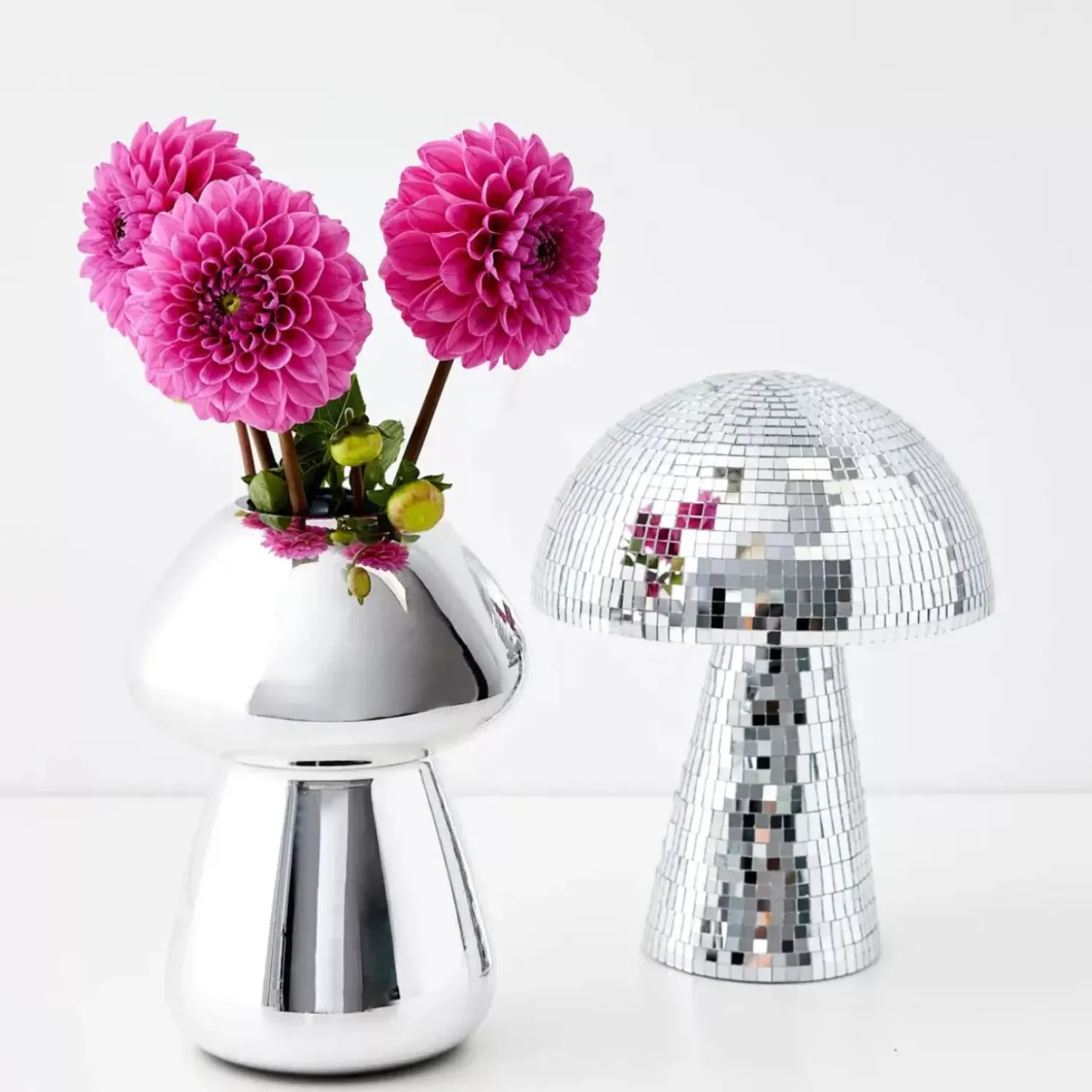 GigiandTom Mushroom Glass Vase Silver