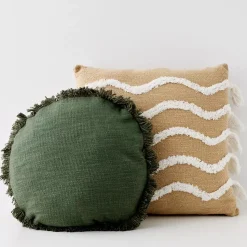 GigiandTom Cushions & Throws*Newport Cotton Cushion With Insert Natural/White