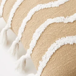 GigiandTom Cushions & Throws*Newport Cotton Cushion With Insert Natural/White