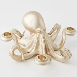 GigiandTom Candle Holders*Otto Octopus Resin Candle Holder Gold