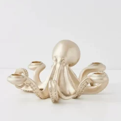 GigiandTom Candle Holders*Otto Octopus Resin Candle Holder Gold