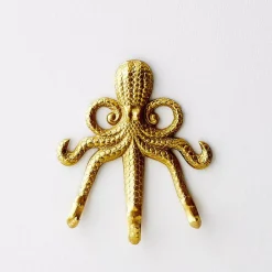 GigiandTom Otto Octopus Resin Wall Hook Gold