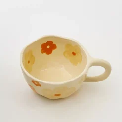 GigiandTom Mugs & Teacups*Painted Blooms Ceramic Mug Orange