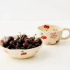 GigiandTom Tableware*Painted Cherry Ceramic Bowl Red