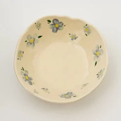 GigiandTom Tableware*Painted Daisy Ceramic Bowl Blue