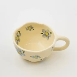 GigiandTom Painted Daisy Ceramic Mug Blue