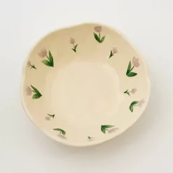 GigiandTom Painted Tulip Ceramic Bowl Purple
