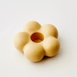 GigiandTom Petal Ceramic Taper Candle Holder Yellow