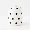 GigiandTom Polka Dot Ceramic Canister White