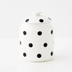 GigiandTom Polka Dot Ceramic Canister White