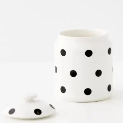GigiandTom Polka Dot Ceramic Canister White